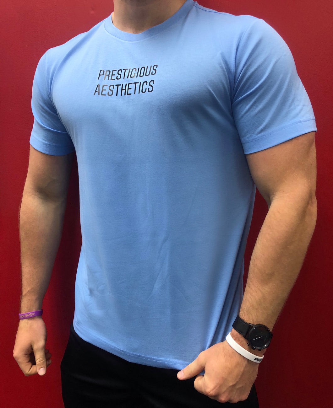 blue fitness t-shirt front